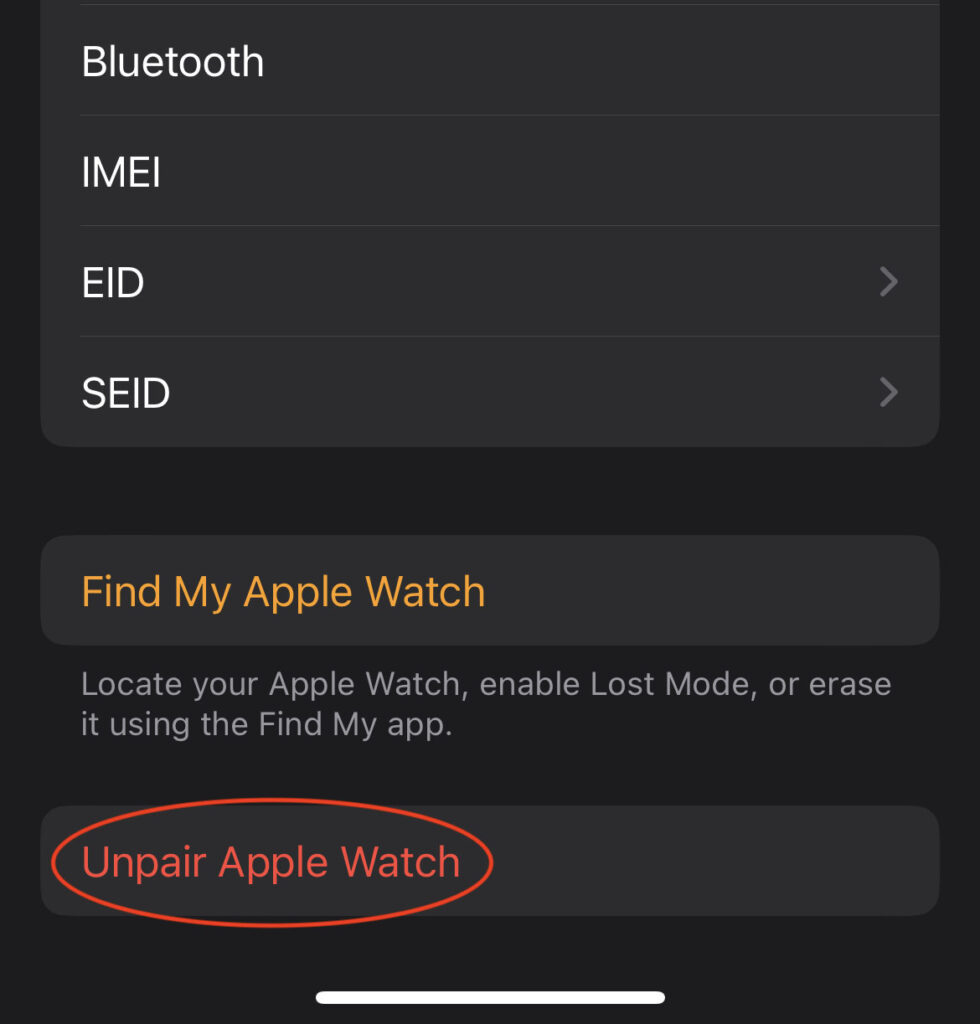 Disable Find My on Device Apple Watch